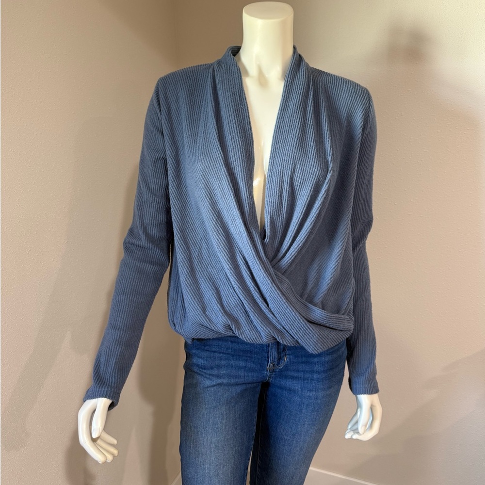 MELLODAY Blue Wrap Sweater